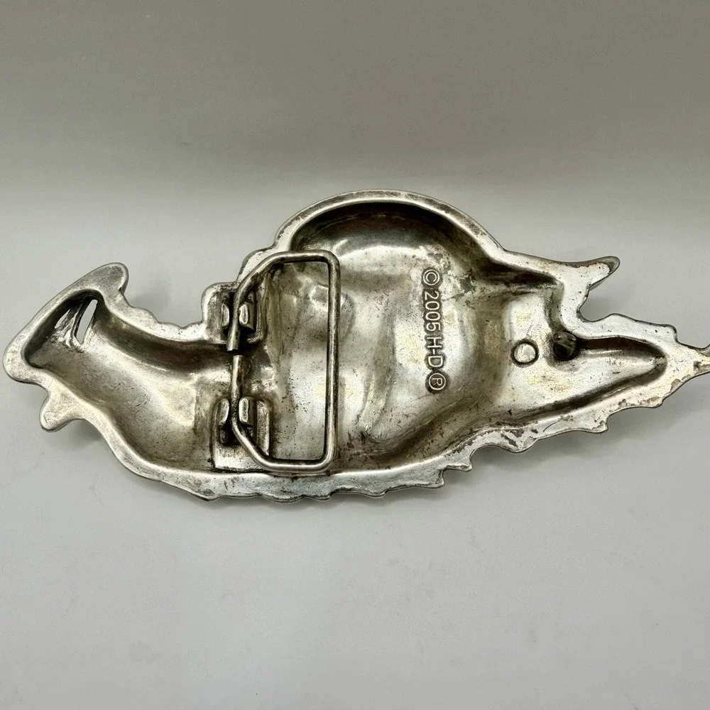 Vintage Harley Davidson Rare Hog Head Helmet Goggles Belt Buckle 2005 HD